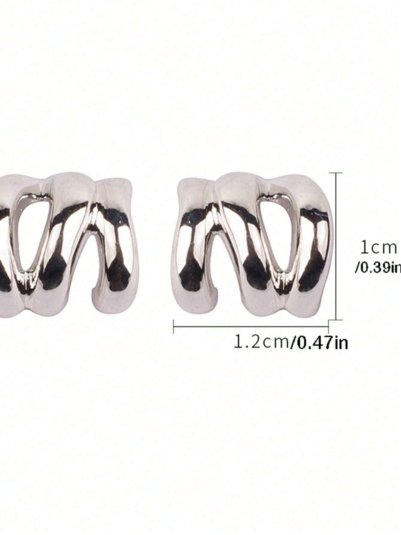 1pair Fashionable Zinc Alloy Flower Decor Clip On Earrings For Women For Daily Decoration