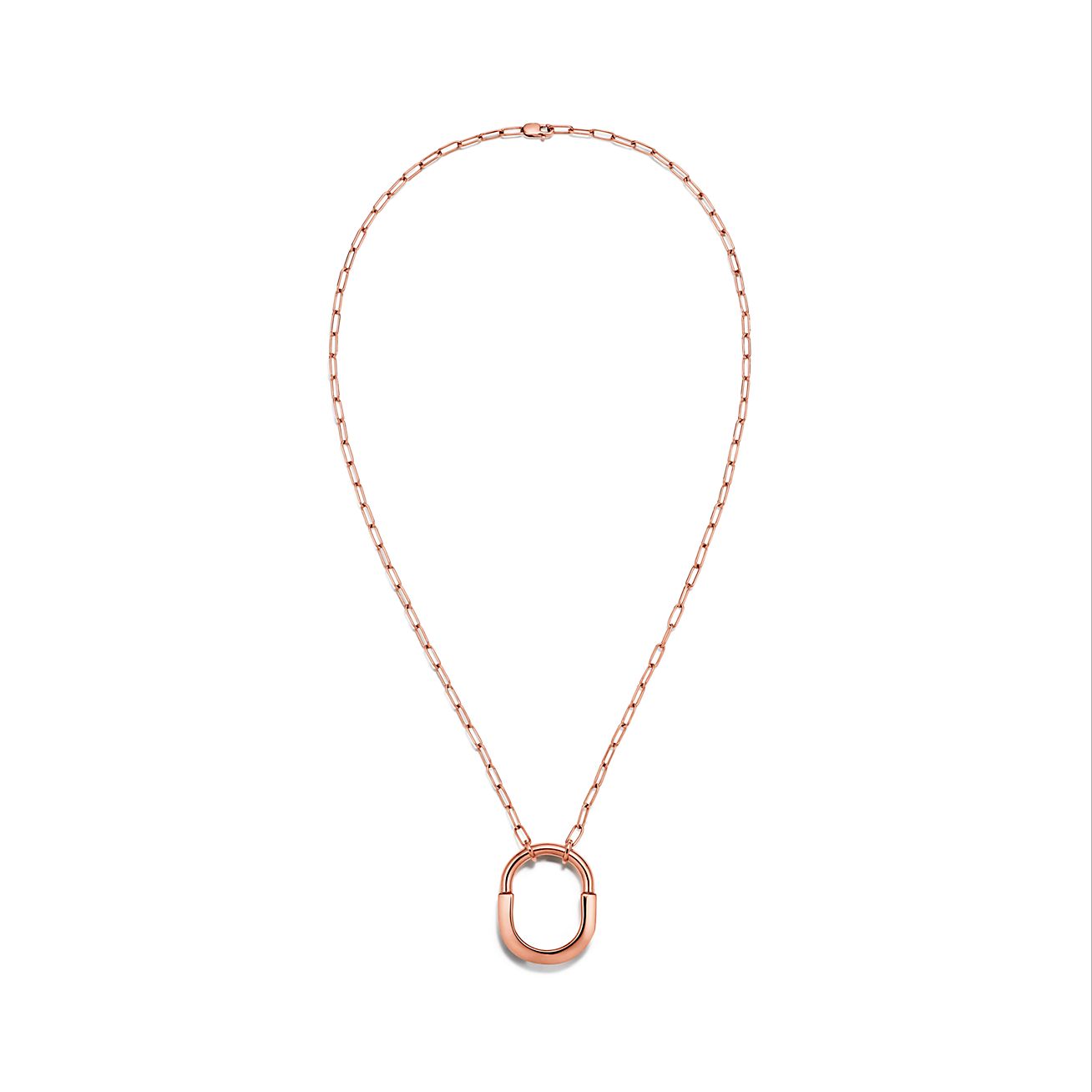 Lock Pendant in Rose Gold, Medium