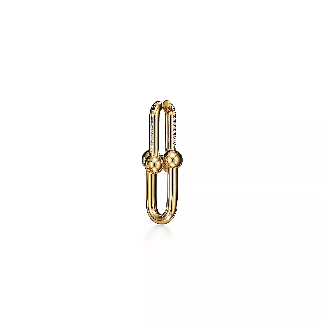HardWear Link Earrings in Yellow Gold with Pave Diamonds