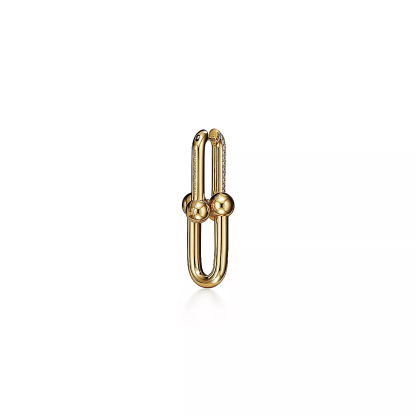 HardWear Link Earrings in Yellow Gold with Pave Diamonds