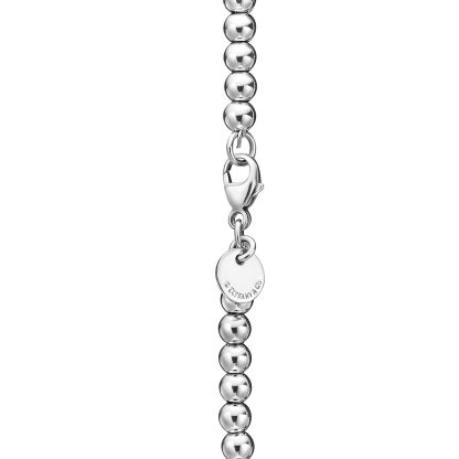 Return to 庐 Bead Bracelet in Silver,  Blue庐 with a Diamond, 4 mm