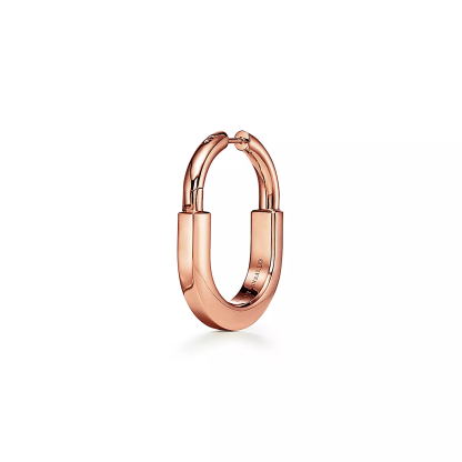 Lock Earrings in Rose Gold with Diamonds, Medium