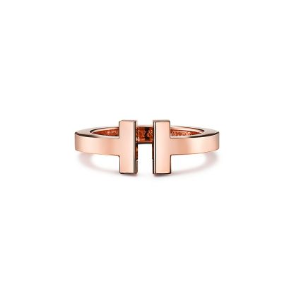 T Square Ring in Rose Gold