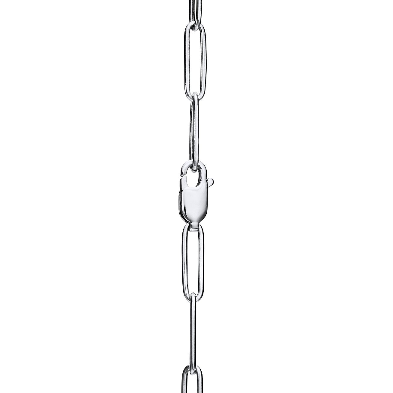 Lock Pendant in White Gold with Diamonds, Large