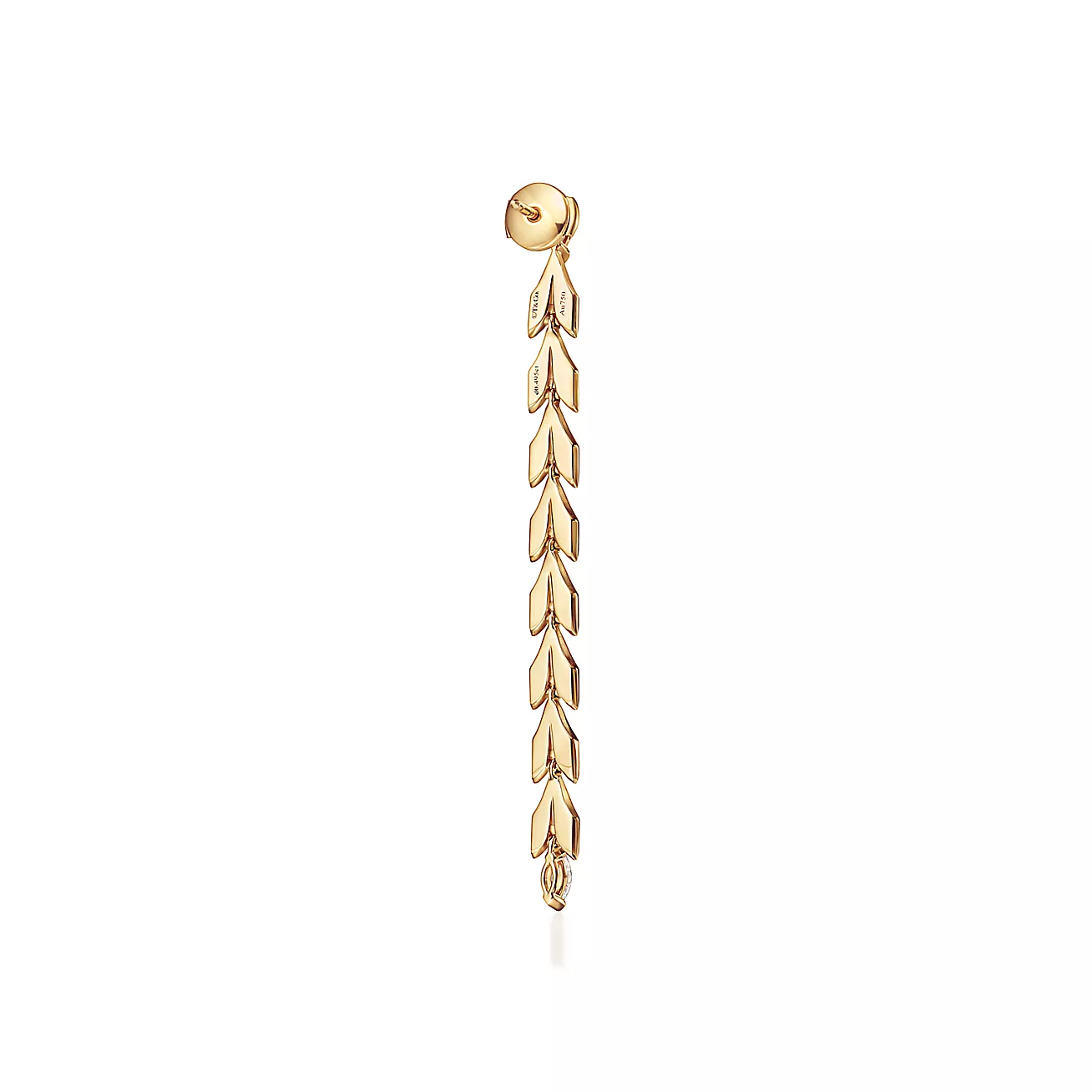 Victoria庐 Vine Drop Earrings in Yellow Gold with Diamonds