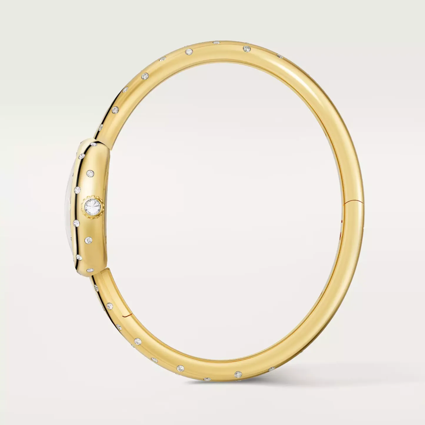 BAIGNOIRE WATCH, Mini Model With 29 Diamonds, Yellow Gold, Size 15 - 16