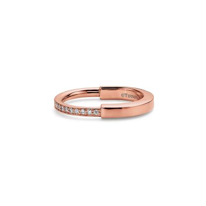 Lock Ring in Rose Gold with Diamonds