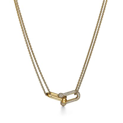 HardWear Link Pendant in Yellow Gold with Pave Diamonds