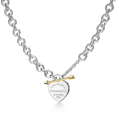 Return to 庐 Lovestruck heart tag necklace gold, medium