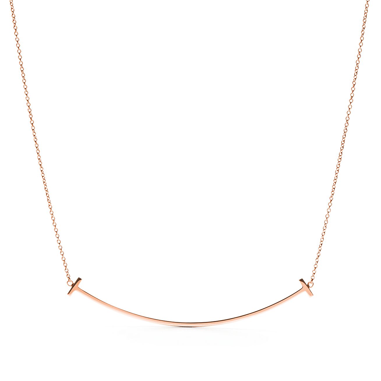 T Smile Pendant in Rose Gold, Large