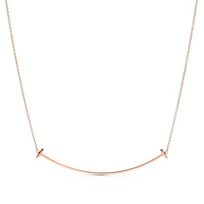 T Smile Pendant in Rose Gold, Large