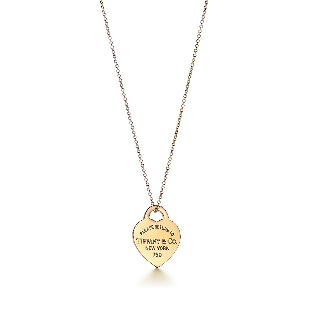 Return to 庐 Heart Tag Pendant in Yellow Gold
