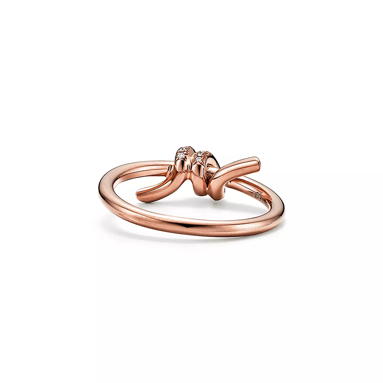 Knot Ring in Rose Gold with Diamonds