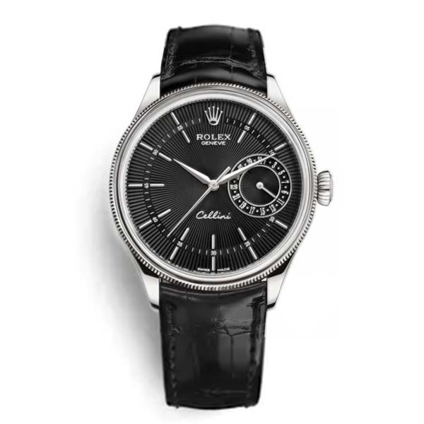 CELLINI TIME DATE SILVER MULTICOLOR DIAL SELECTION BLACK LEATHER STRAP 39MM