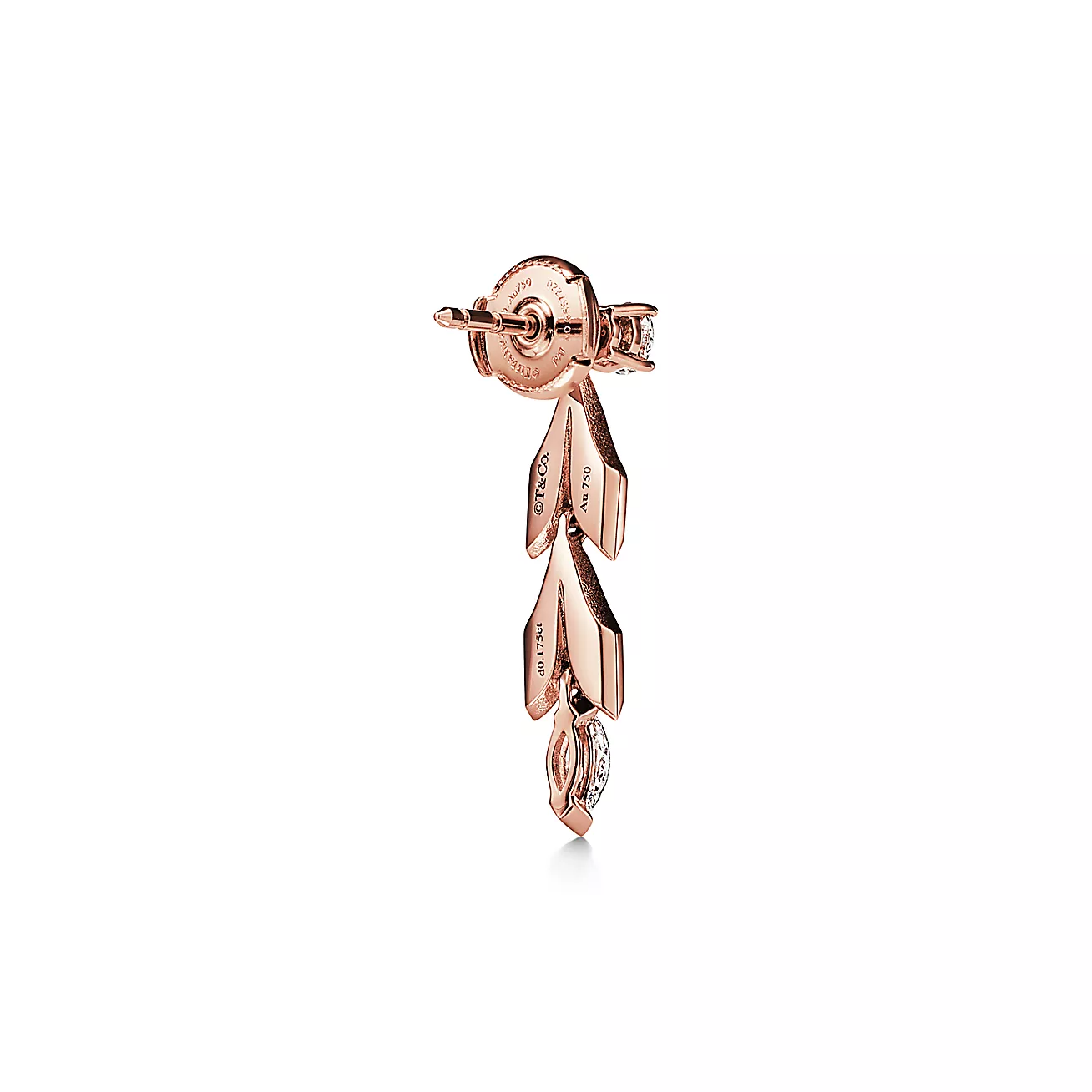 Victoria庐 Vine Convertible Drop Earrings in Rose Gold with Diamonds
