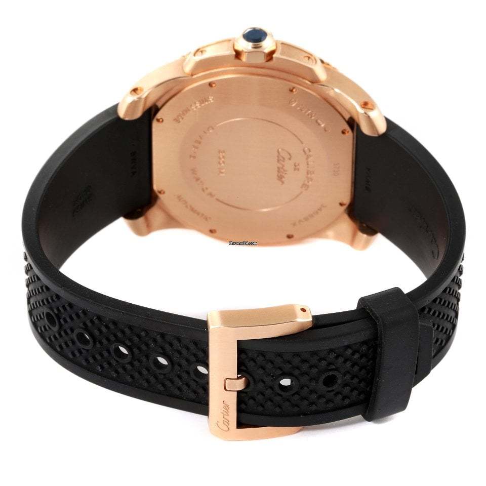 Cartier Calibre Rose Gold Black Dial Automatic Mens Watch