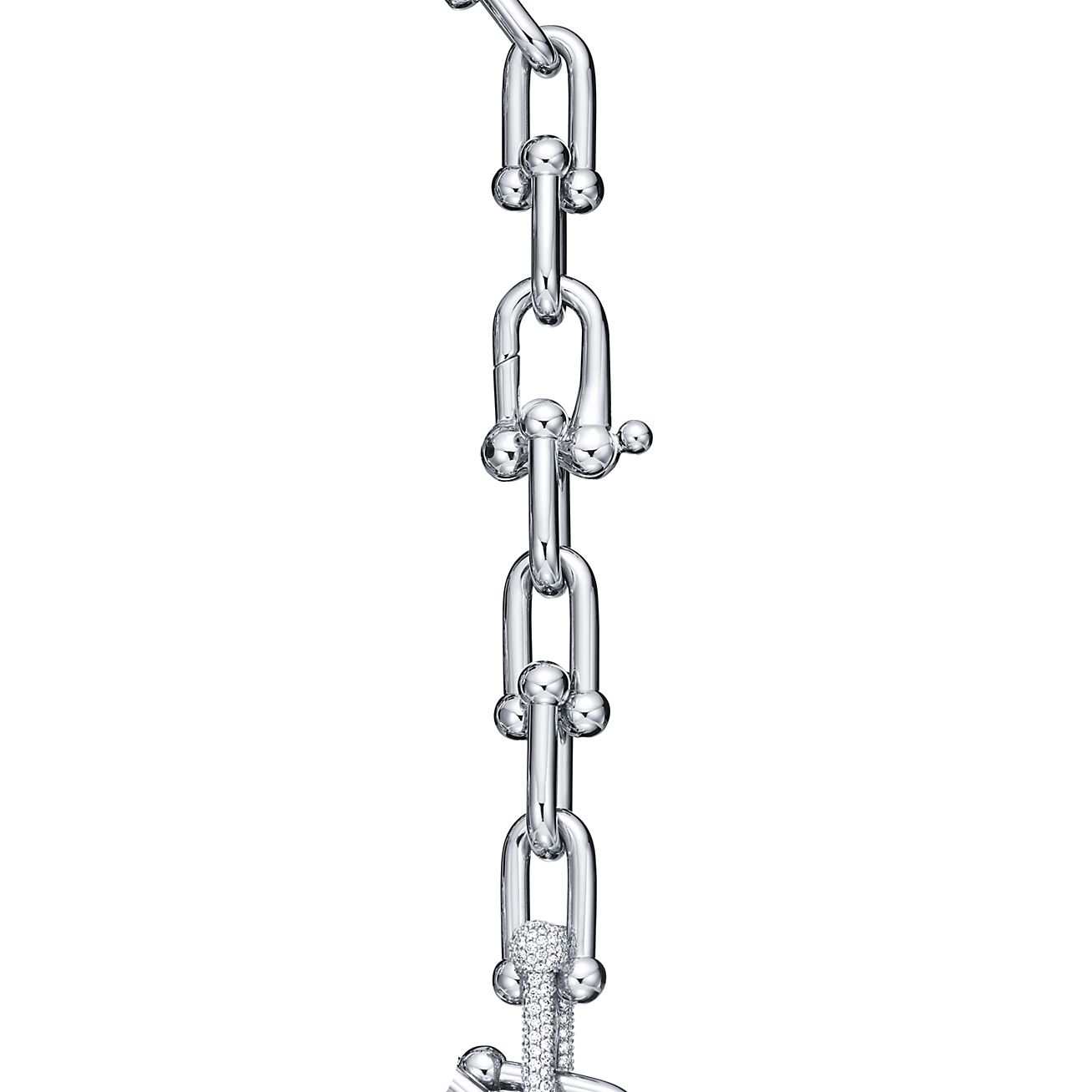HardWear Large Link Bracelet in White Gold with Diamonds