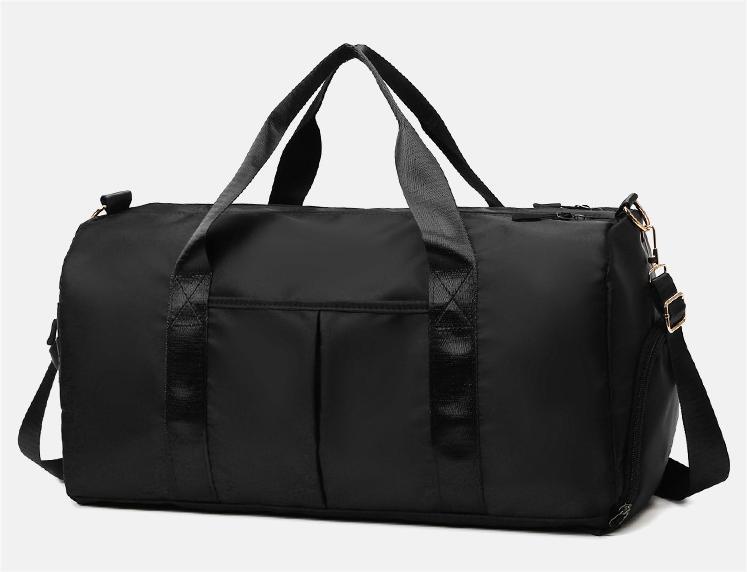 Black travel bag, double wet and dry separation fitness bag, swimming training bag, sports bag, trendy portable cross-body travel bag