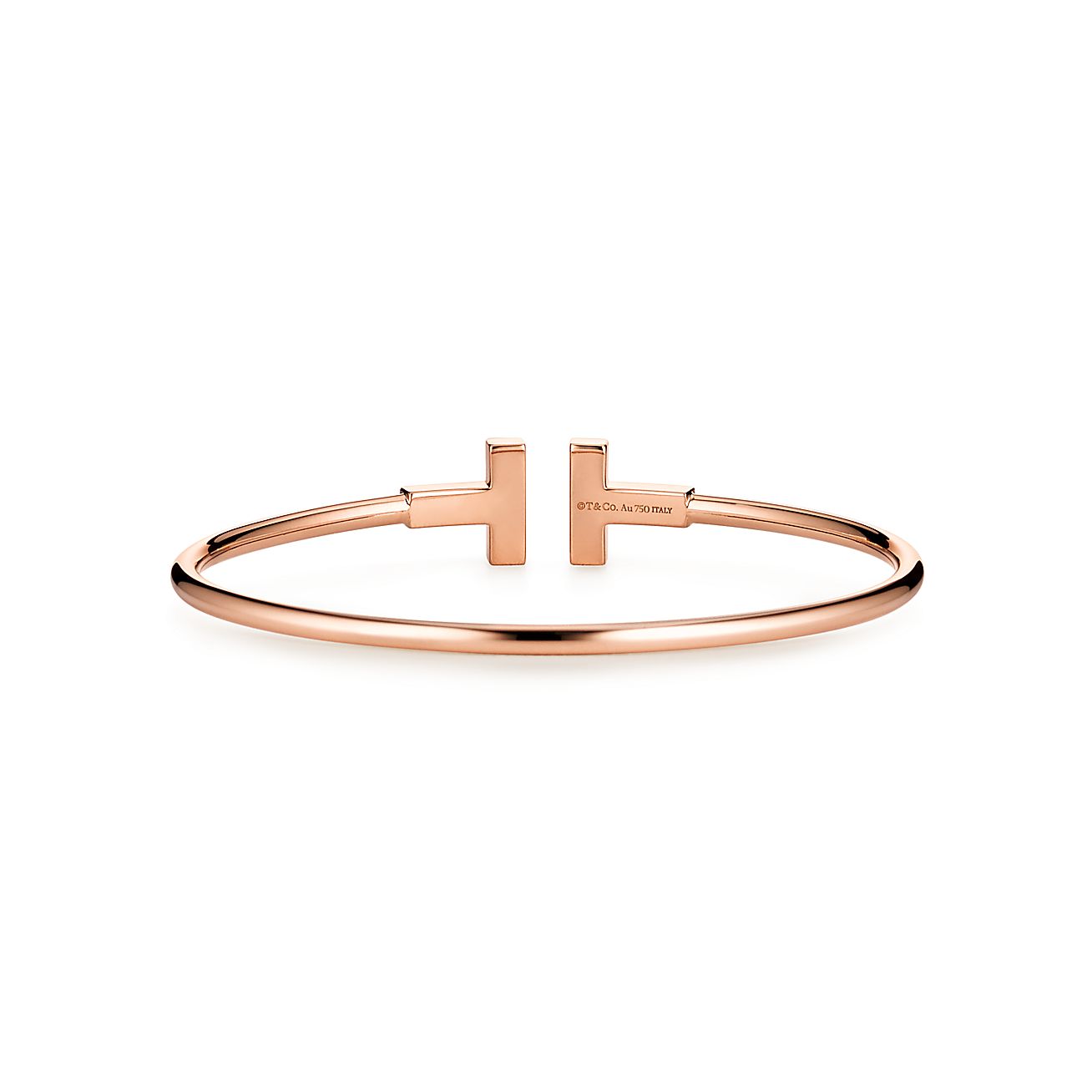T Wire Bracelet in Rose Gold with Diamonds