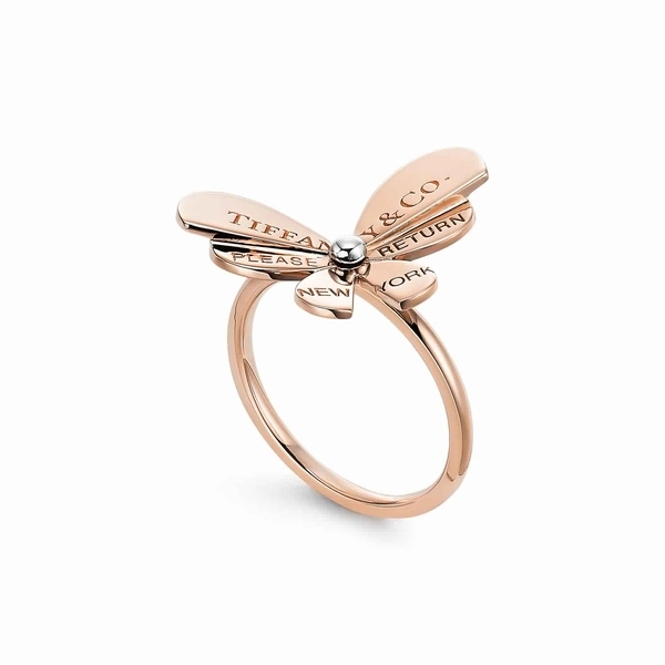 & Co. Butterfly Ring in 18k Rose Gold and Sterling Silver