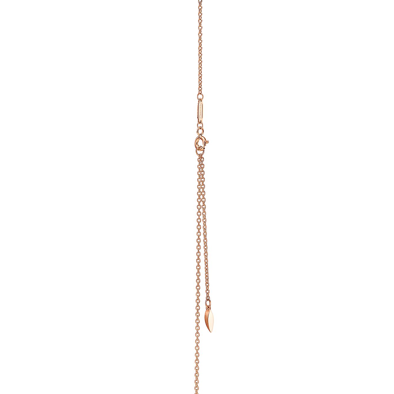 Victoria庐 Vine East West Pendant in Rose Gold with Diamonds