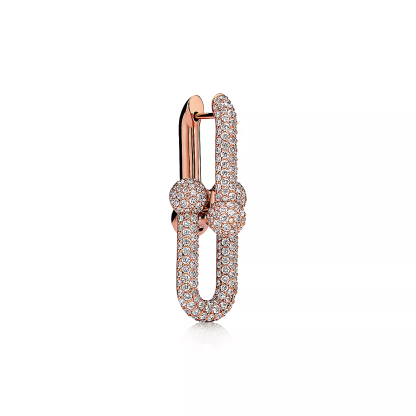 HardWear Link Earrings in Rose Gold with Pave Diamonds