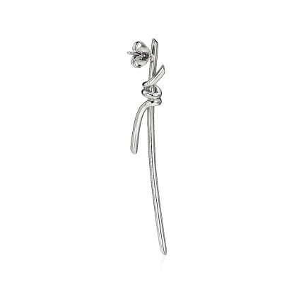 Knot Drop Earrings in White Gold with Diamonds