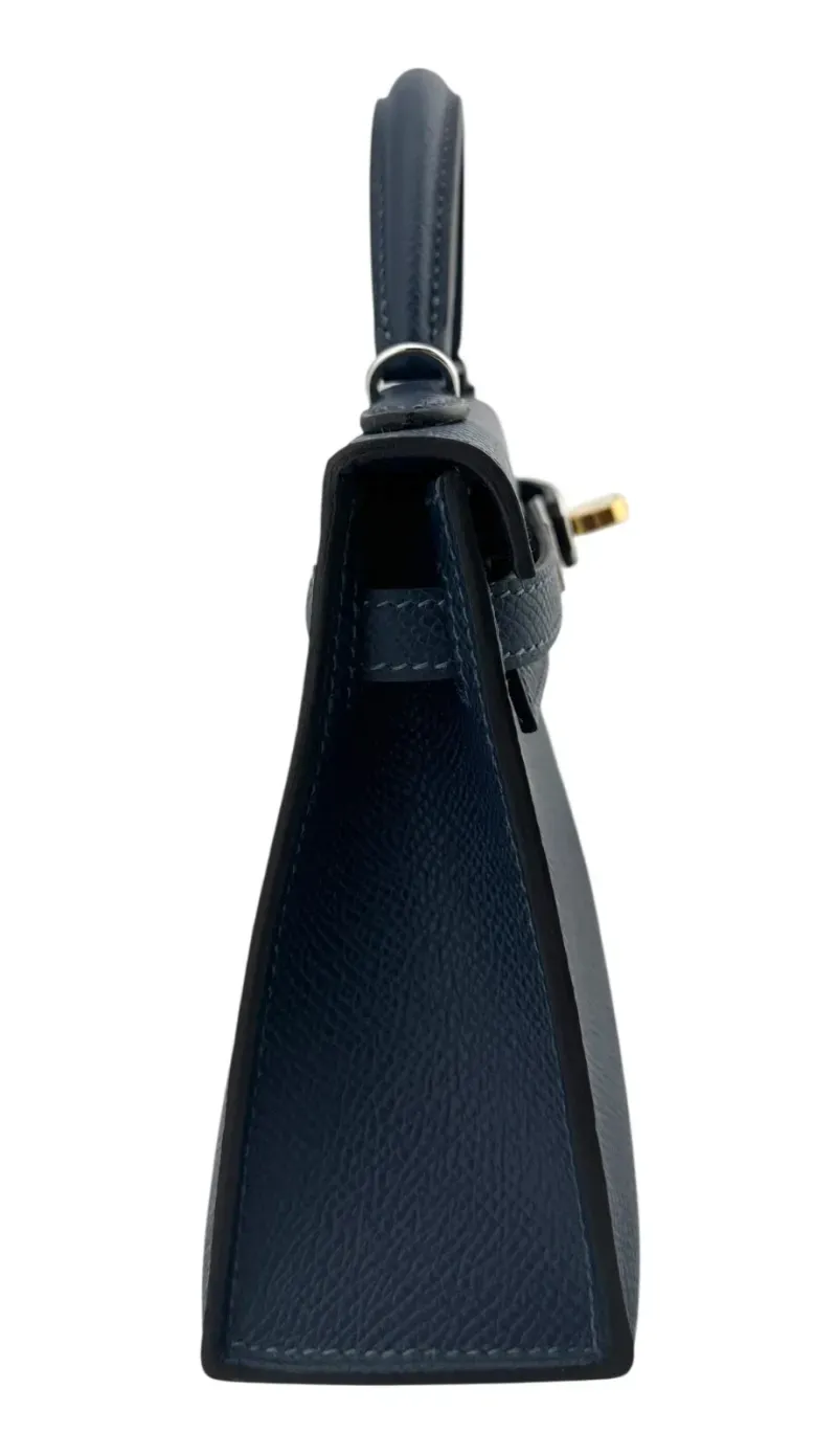 Herthemes Bleu de Prusse Epsom Mini Kelly 20 II Electrum Hardware