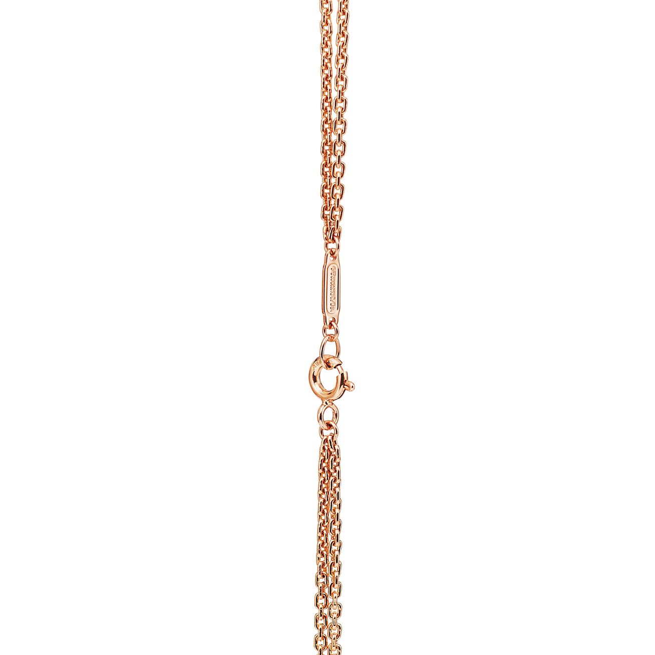 HardWear Double Link Pendant in 18k Rose Gold with Pave Diamonds