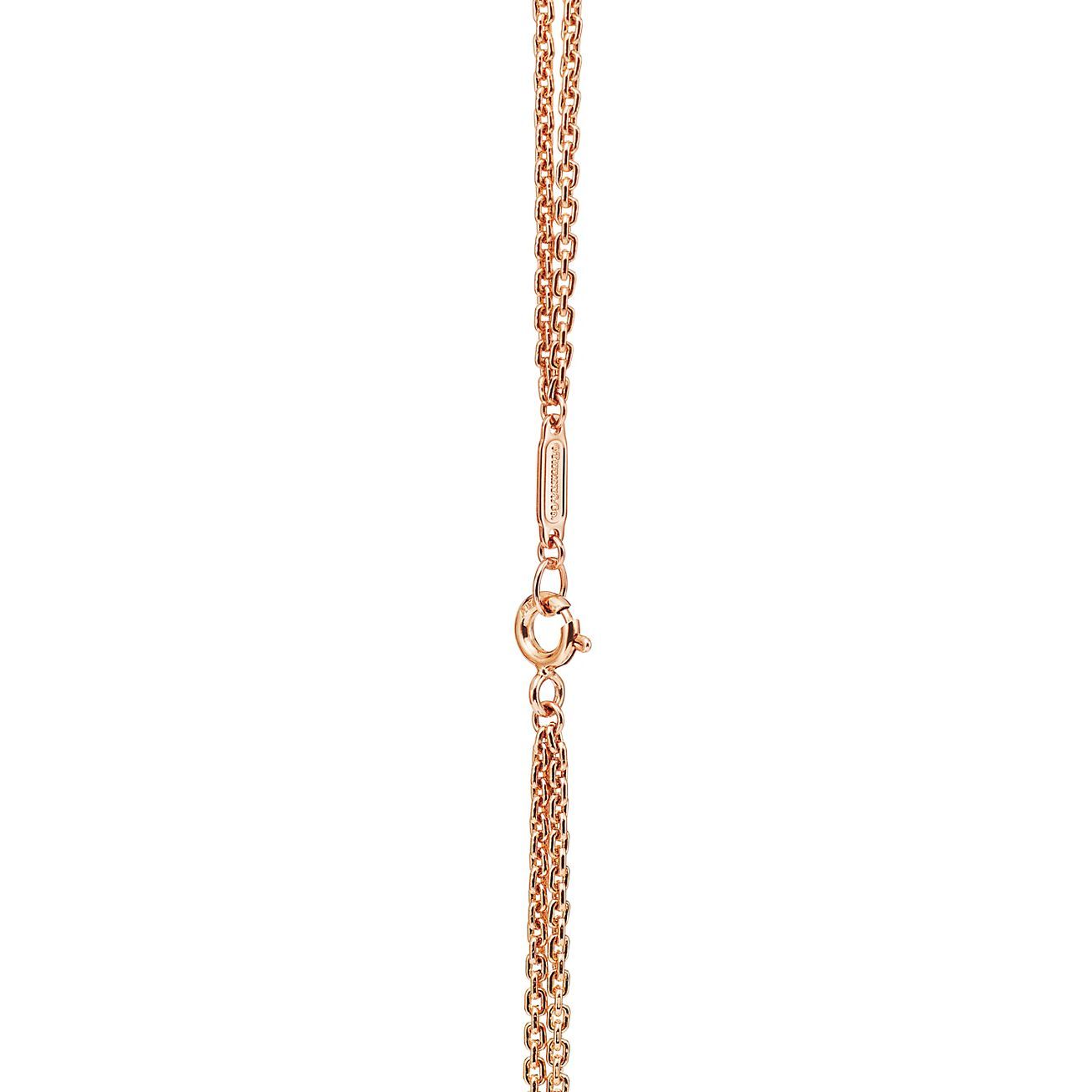 HardWear Double Link Pendant in 18k Rose Gold with Pave Diamonds