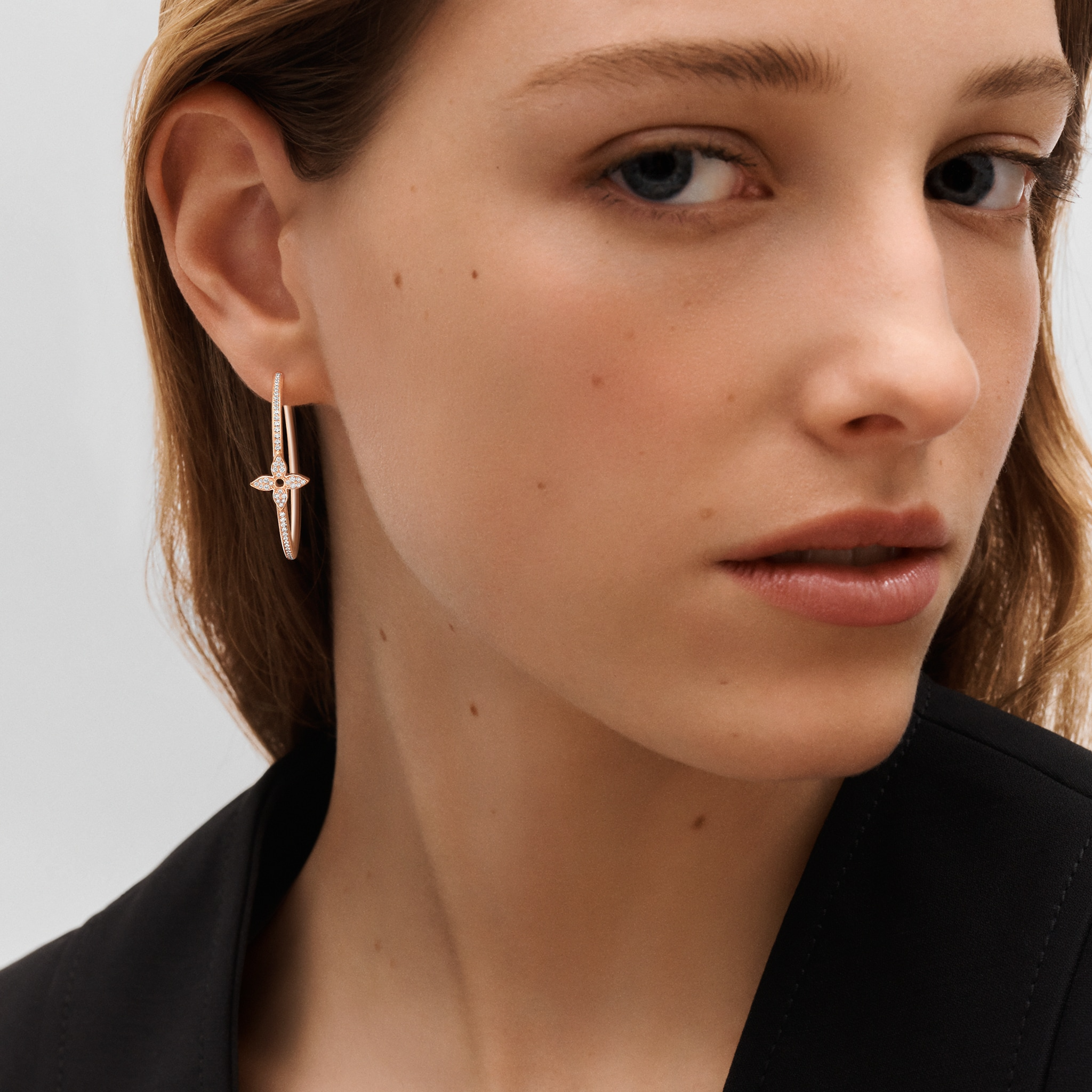 Idylle Blossom Hoops, Pink Gold And Diamonds