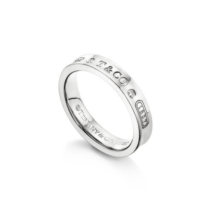 1837庐 Ring in White Gold with Diamonds, Narrow