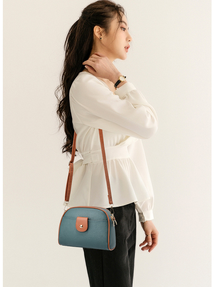 Simple Small Crossbody Bag, Women Double Zipper Shoulder Bag