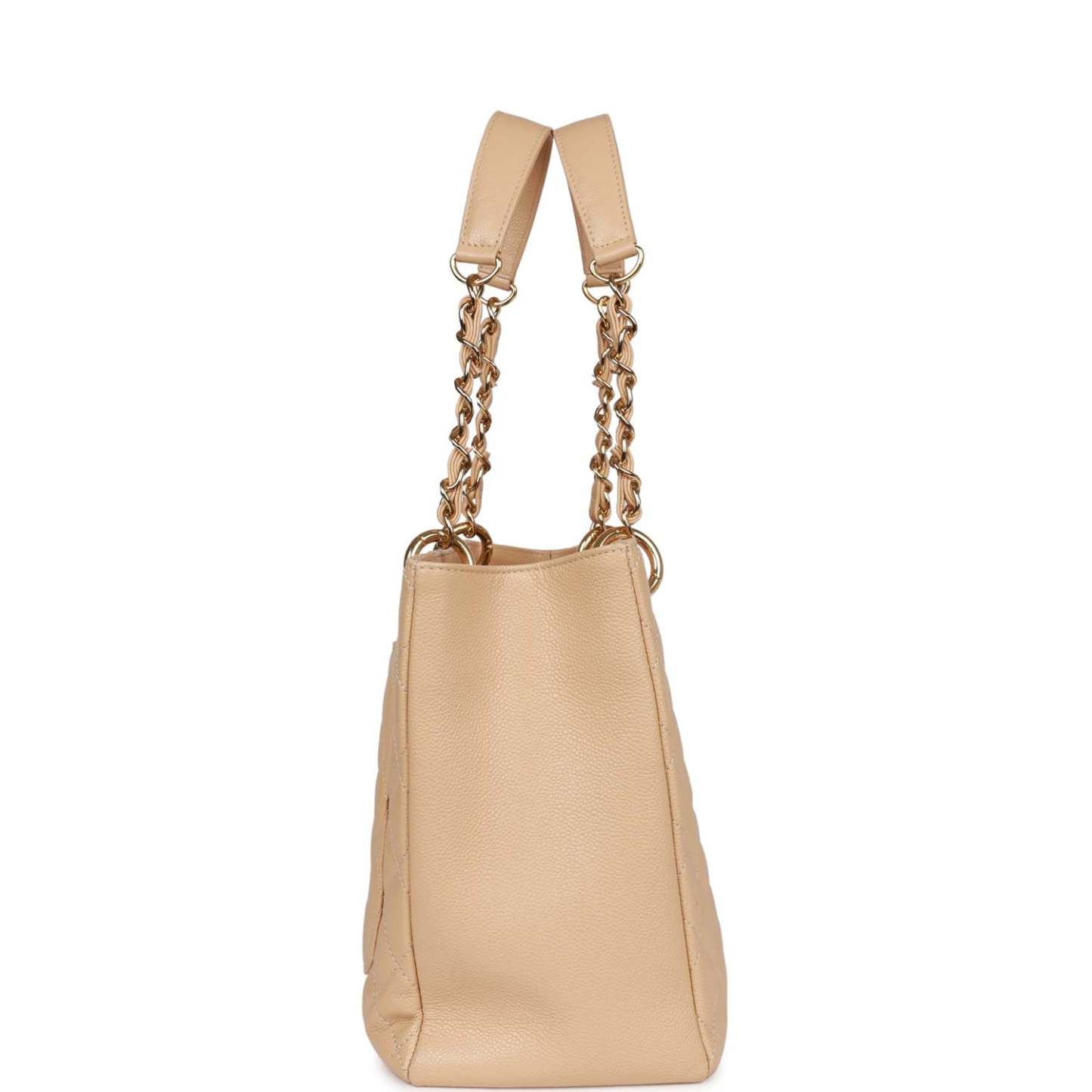 Grand Shopping Tote (GST) Beige Caviar Gold Hardware