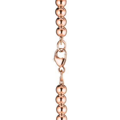 Return to 庐 Heart Tag Bead Bracelet in Rose Gold, 4 mm