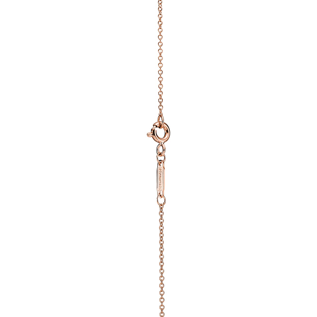 Return to 庐 Double Heart Tag Pendant in Rose Gold, Mini