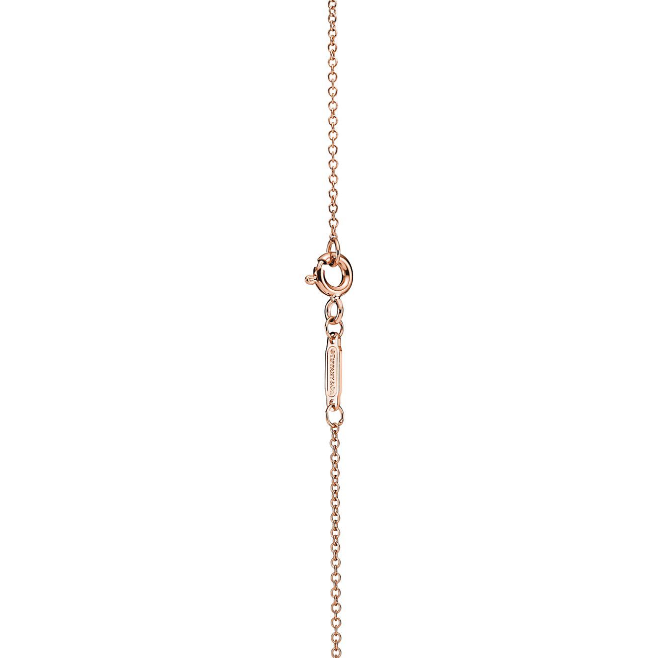 Return to 庐 Double Heart Tag Pendant in Rose Gold, Mini