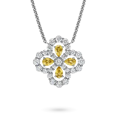 Diamond Loop Full Motif Yellow Sapphire and Diamond Pendant