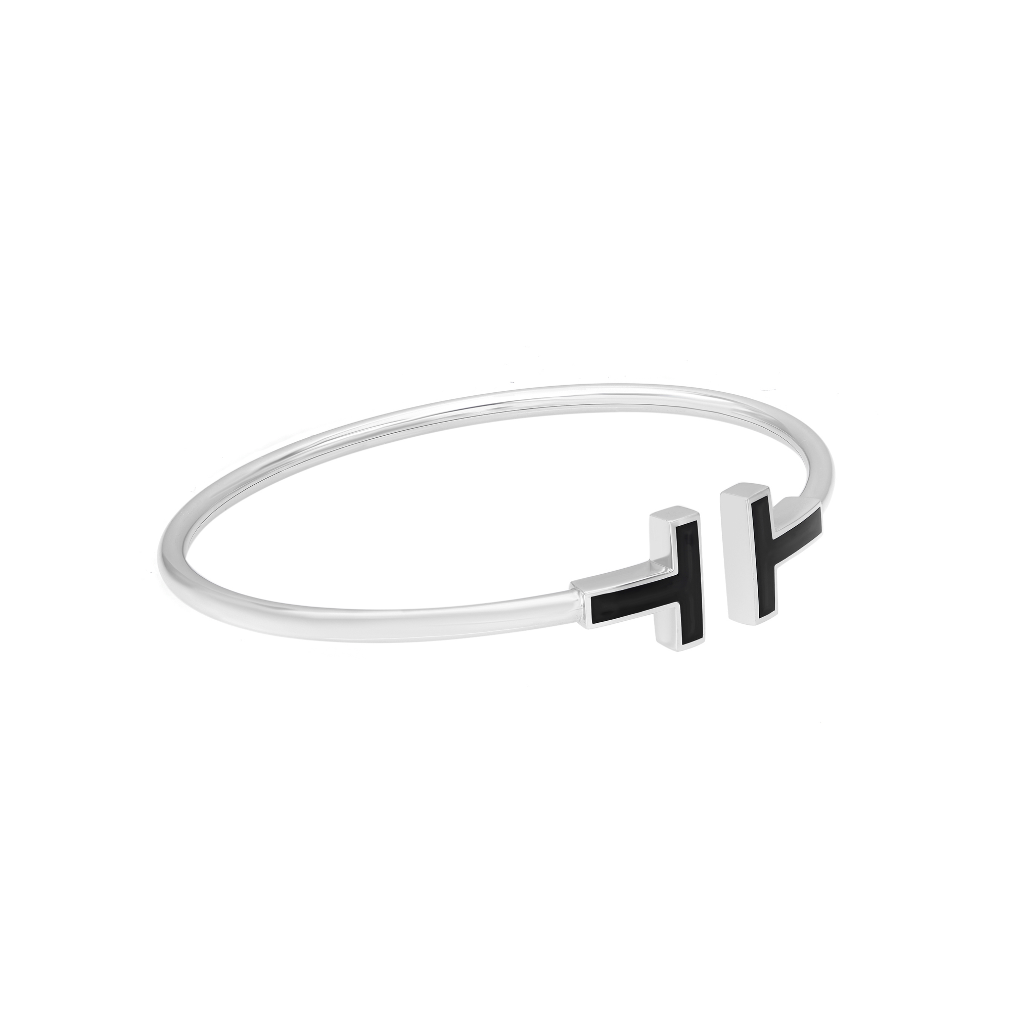 & Co. T Black Onyx Wire Bracelet 18K White Gold