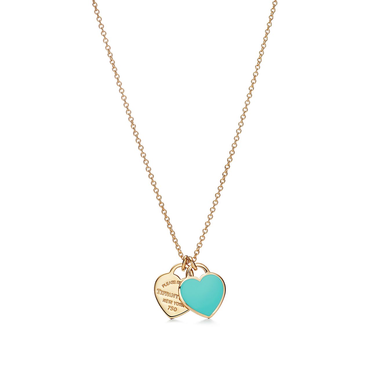 Return to 庐 Mini Double Heart Tag Pendant