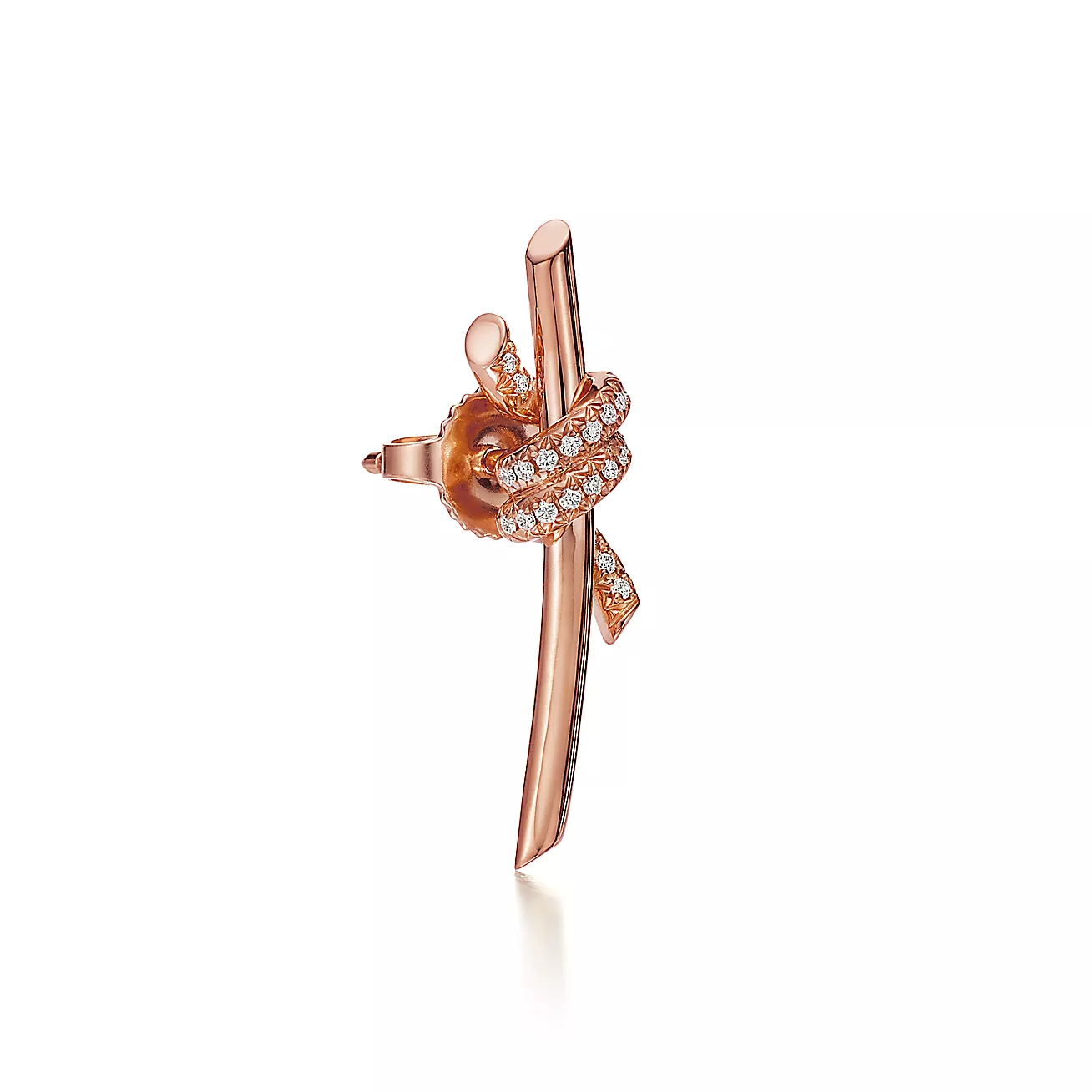 Knot Earrings in Rose Gold with Diamonds