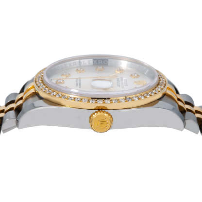 Datejust Diamond Watch, 116233 36mm Silver Mother Of Pearl