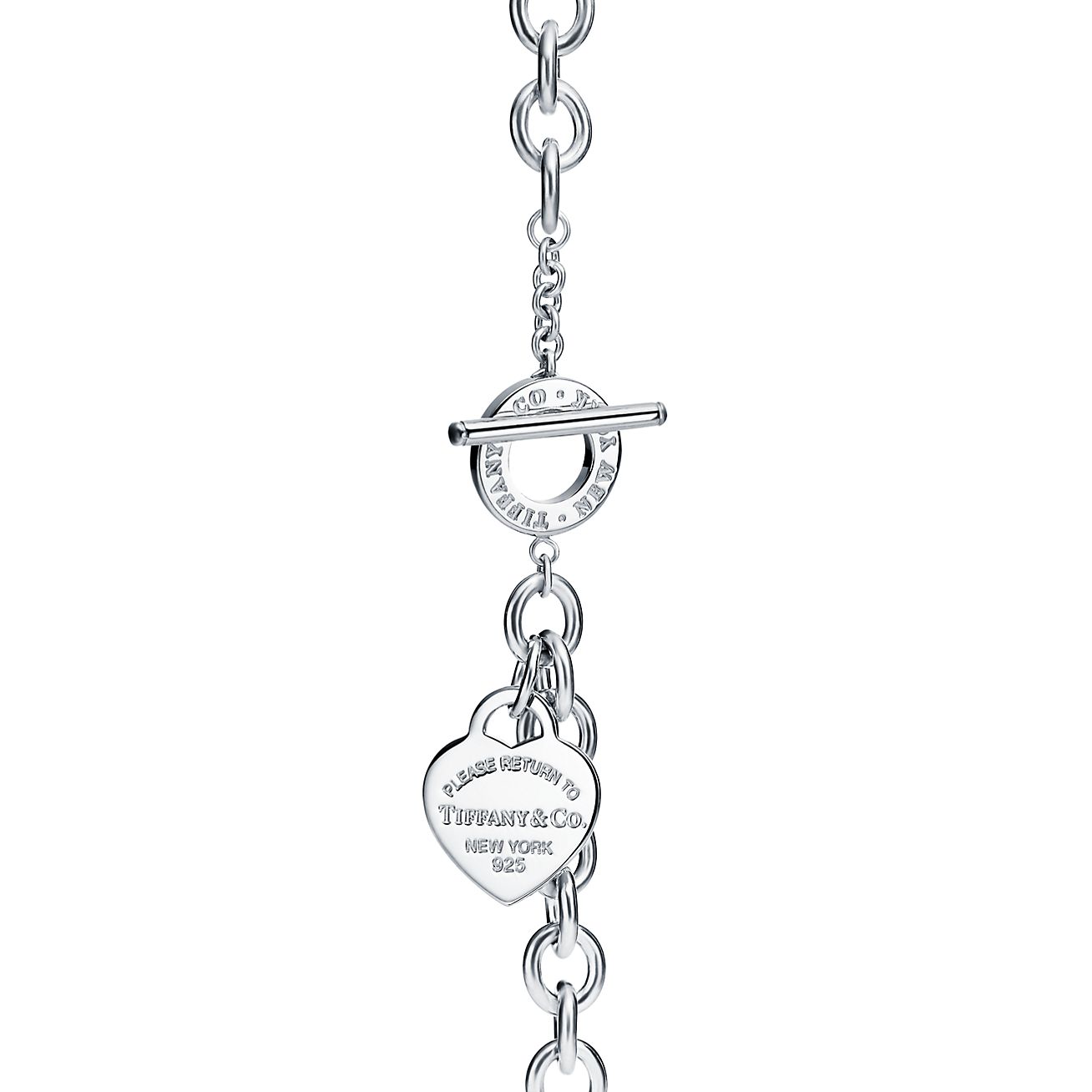 Return to 庐 Heart Tag Toggle Bracelet in Silver