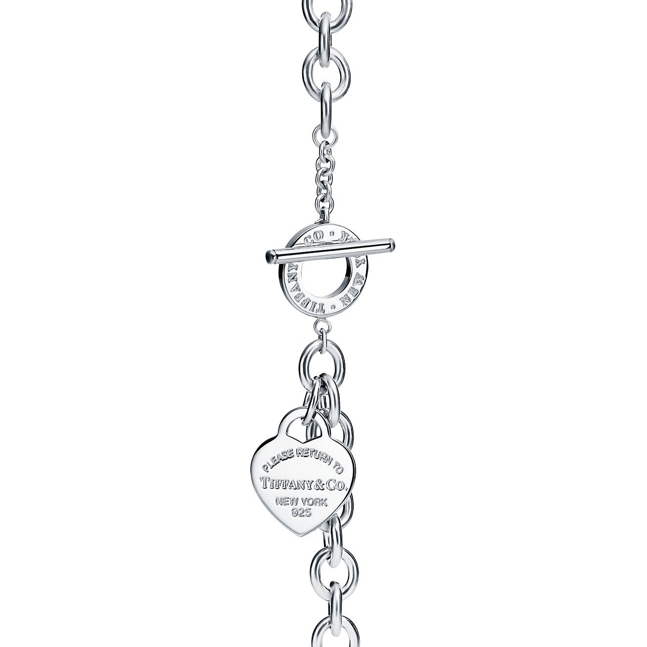 Return to 庐 Heart Tag Toggle Bracelet in Silver