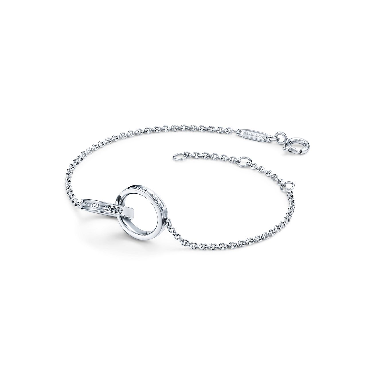 1837庐 Interlocking Circles Chain Bracelet in Silver