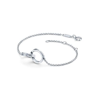 1837庐 Interlocking Circles Chain Bracelet in Silver