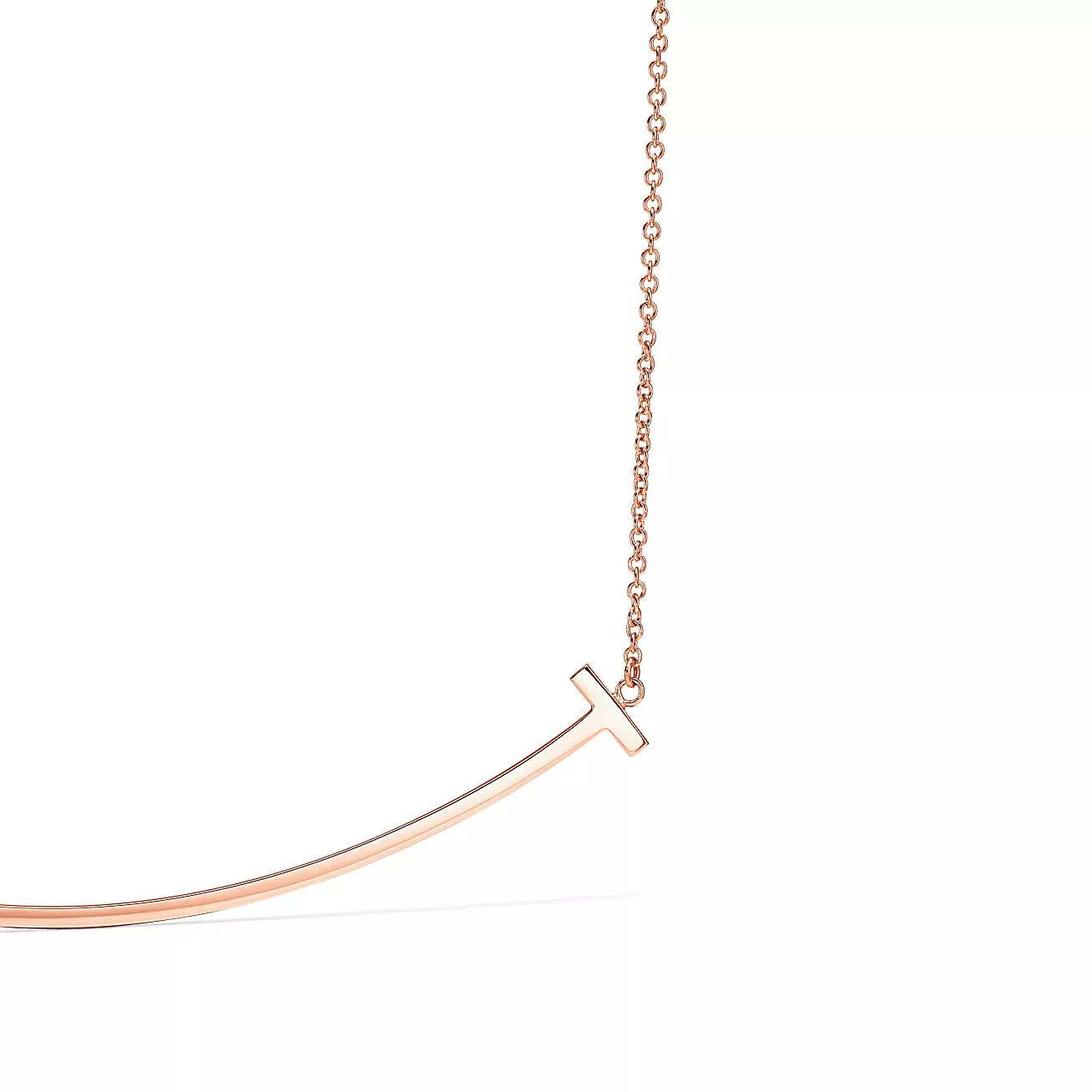 T Smile Pendant in Rose Gold, Large
