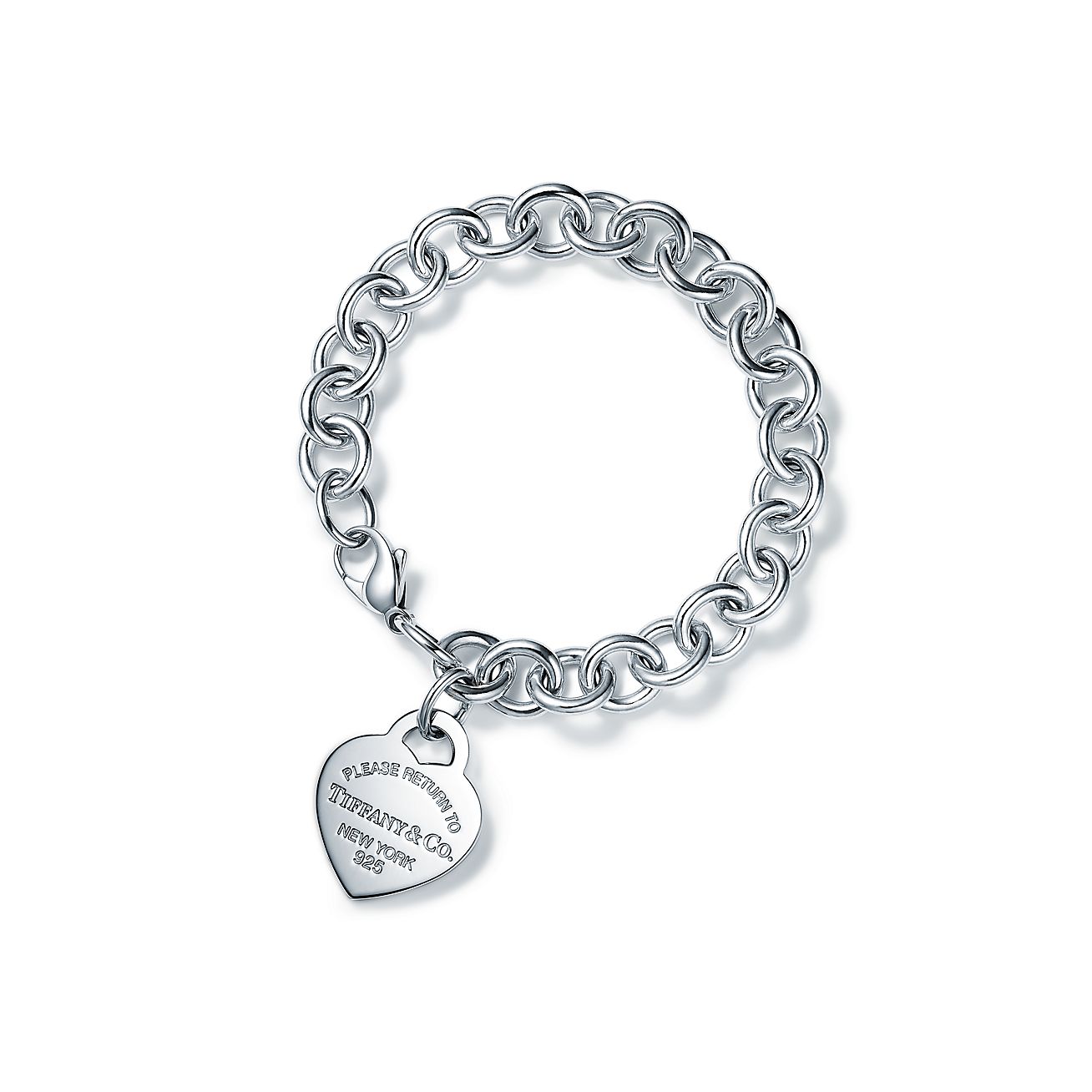 Return to 庐 Heart Tag Charm Bracelet in Silver