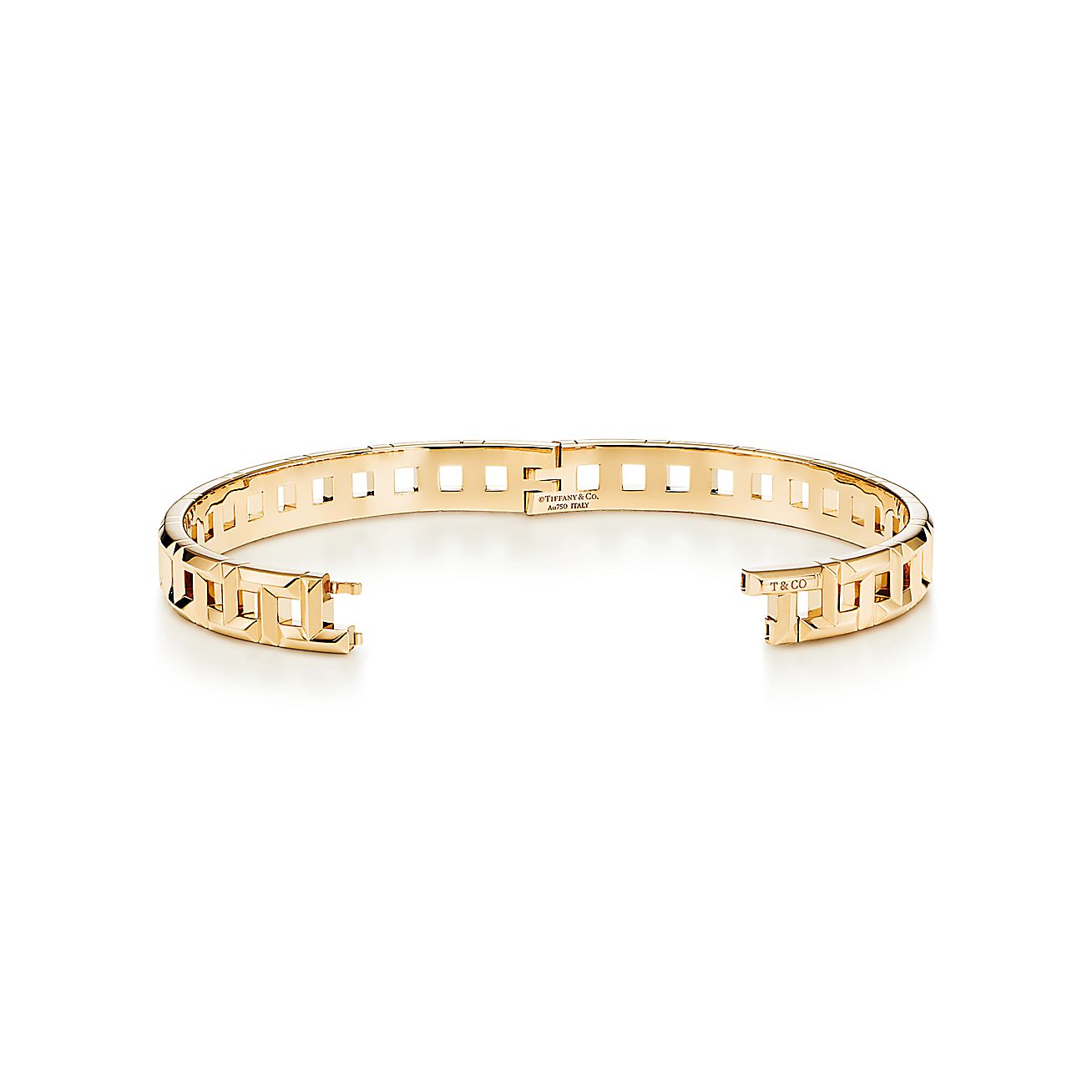 T True Narrow Hinged Bangle in 18k Gold