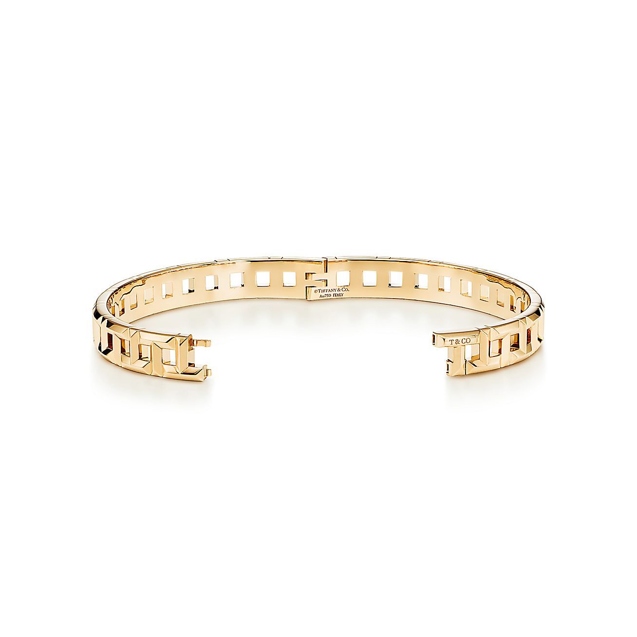 T True Narrow Hinged Bangle in 18k Gold